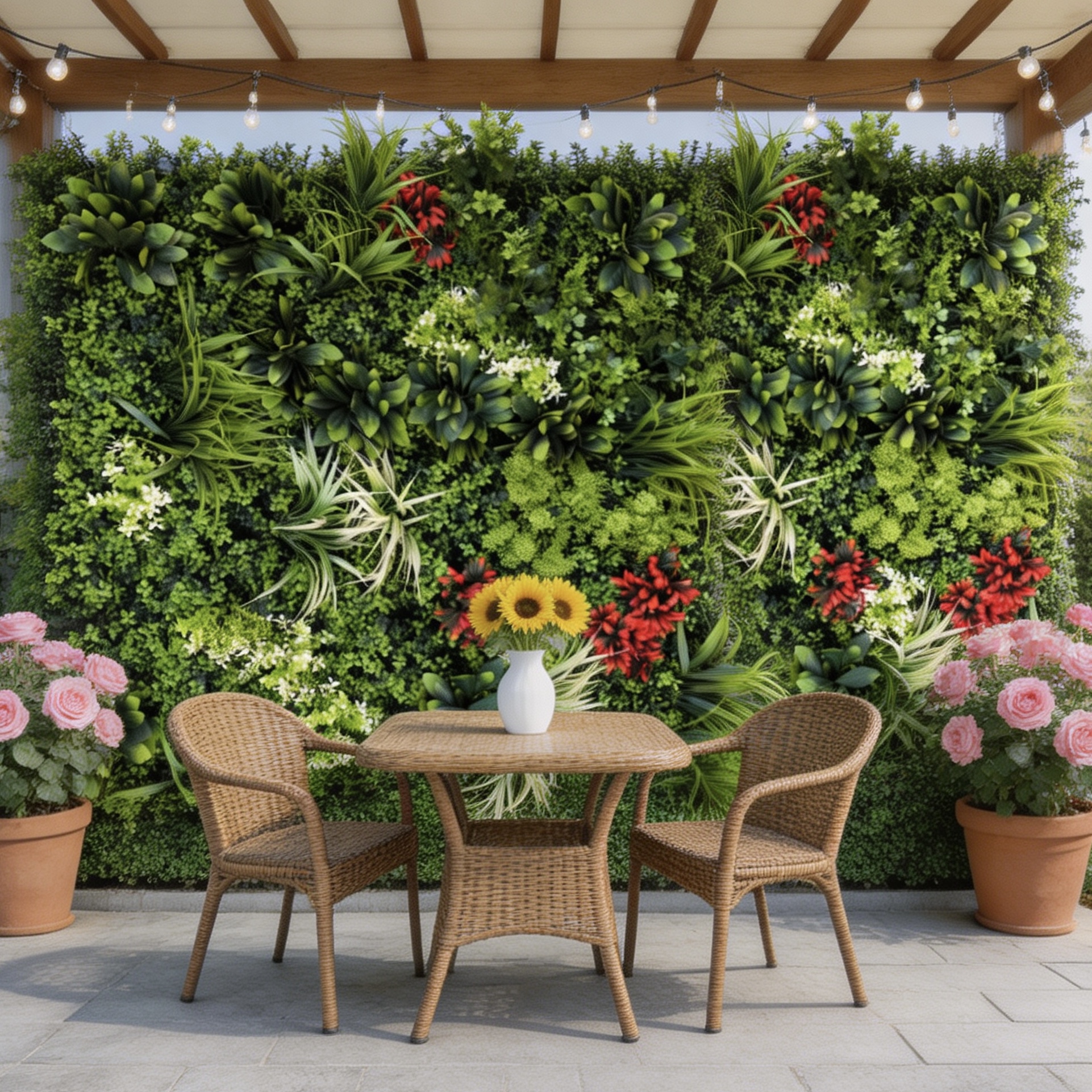 Premium UV-Resistant Artificial Green Wall Panels – Realistic Faux Foliage for Indoor & Outdoor Decor
