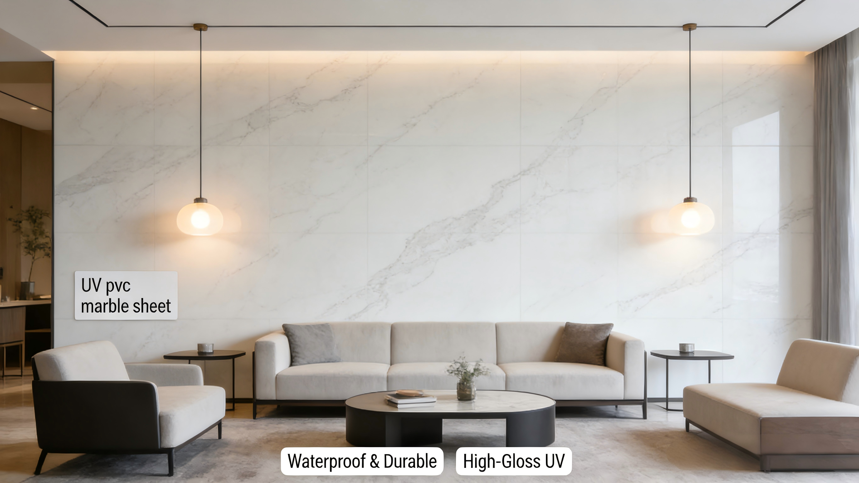 Waterproof PVC marble sheet